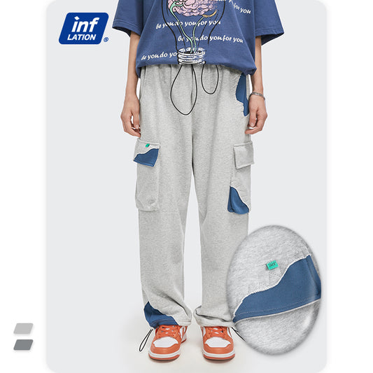 DadPLS Dadcore Patchwork Grey Sweatpants | Unisex Oversized Joggers