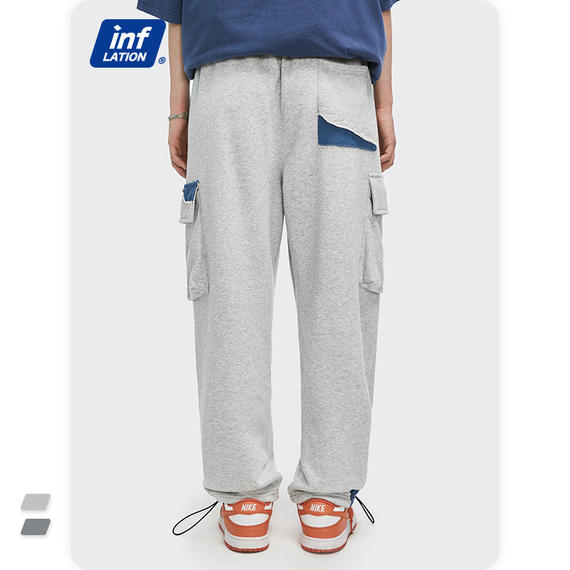 DadPLS Dadcore Patchwork Grey Sweatpants | Unisex Oversized Joggers