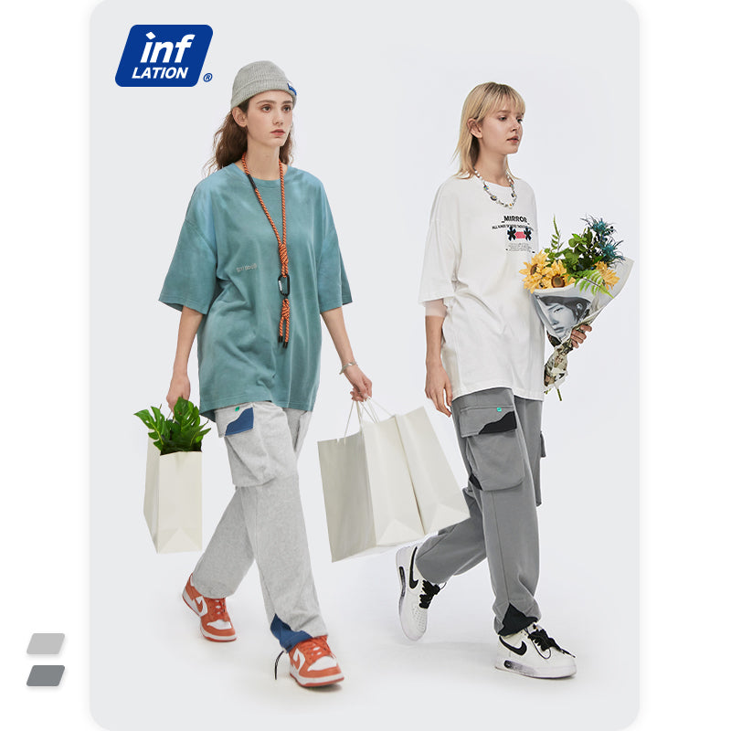 DadPLS Dadcore Patchwork Grey Sweatpants | Unisex Oversized Joggers