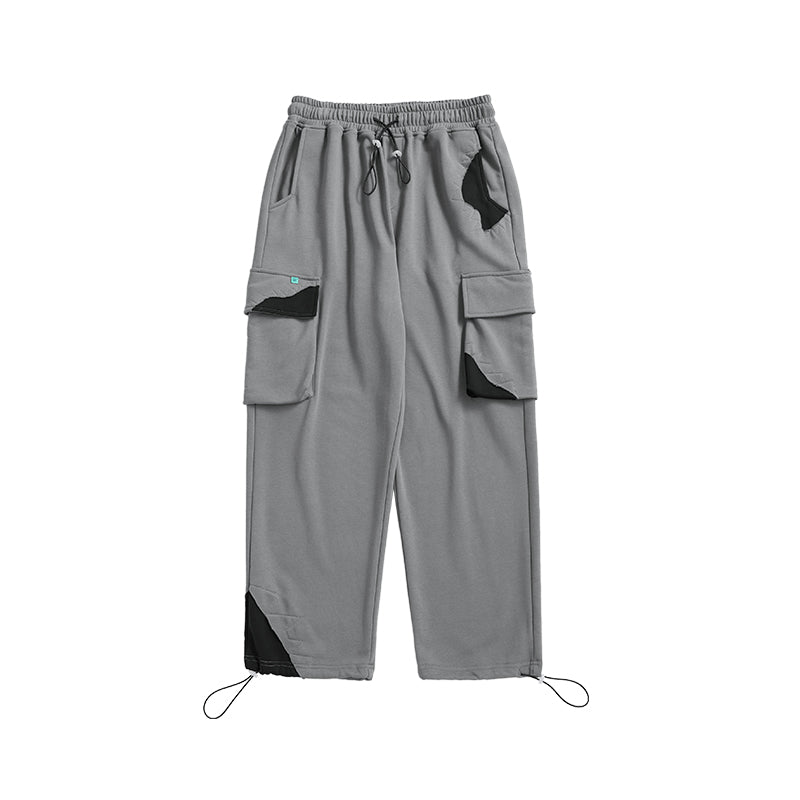 DadPLS Dadcore Patchwork Grey Sweatpants | Unisex Oversized Joggers
