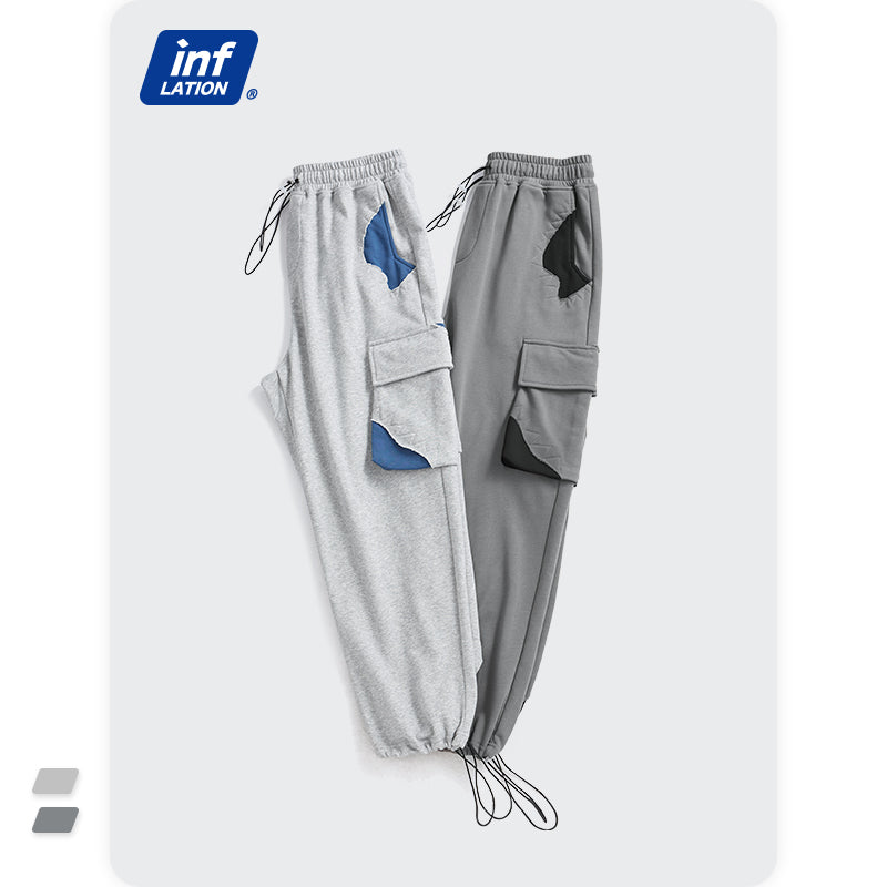 DadPLS Dadcore Patchwork Grey Sweatpants | Unisex Oversized Joggers